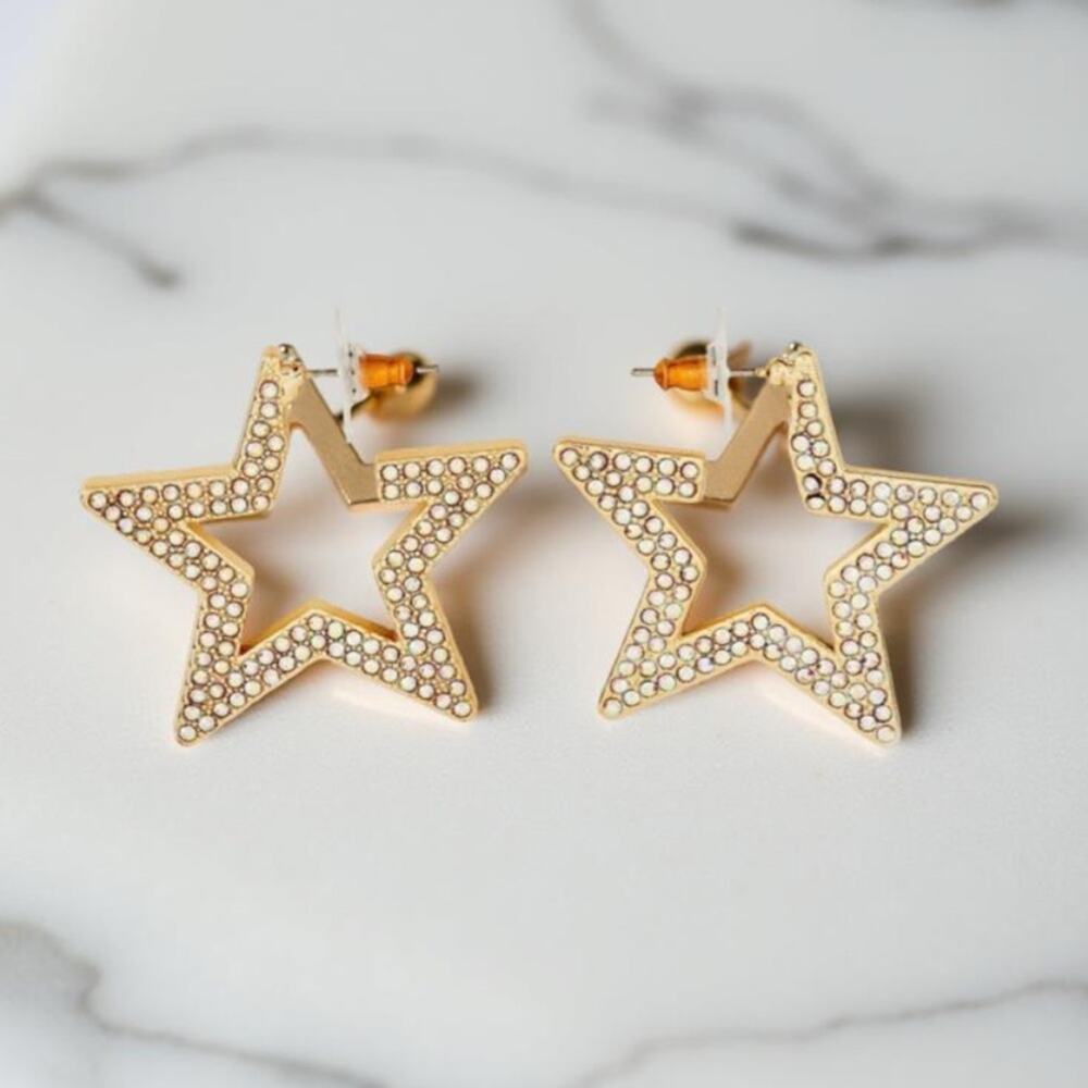 SUGARFIX by BaubleBar Large Gold Iridescent Stars